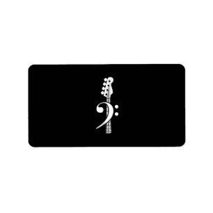 Bass Guitar Player - Bass Guitar Musician Adressaufkleber