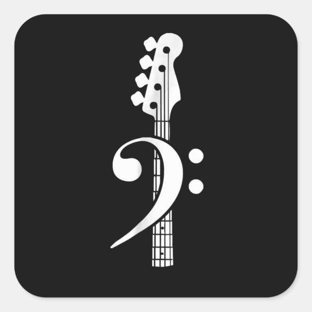 Bass Guitar Player - Bass Guitar Musician Quadratischer Aufkleber (Vorderseite)