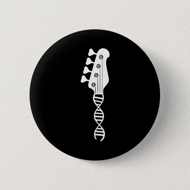Bass Guitar Player Bassist Button (Vorderseite)