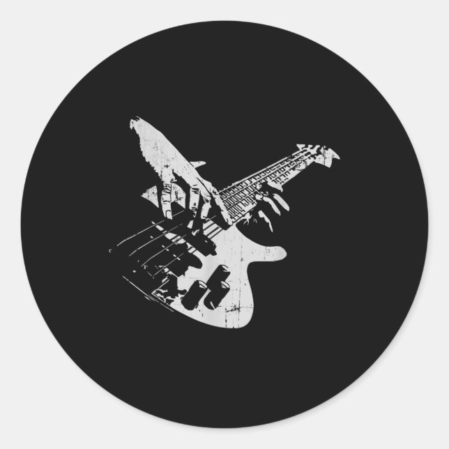 Bass Guitar Player Gift Bassist Runder Aufkleber (Vorderseite)