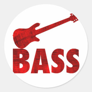 Bass Guitar Runder Aufkleber