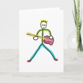 Bass Guitar Stickman Karte