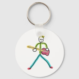 Bass Guitar Stickman Schlüsselanhänger