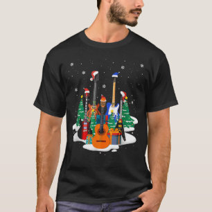 Bass Guitar Weihnachtsmannmütze Guitar Lover Weihn T-Shirt