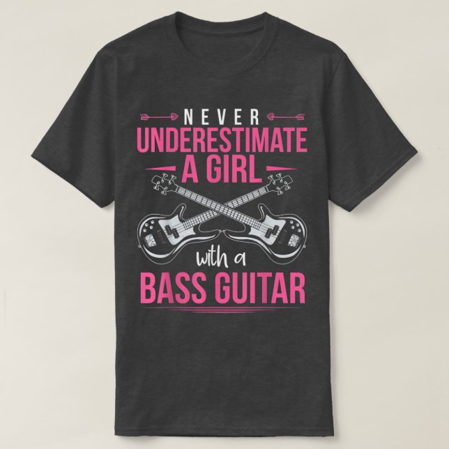 Bass Guitarist Girls Bass Gitarre Spieler Frauen B T-Shirt (Design vorne)