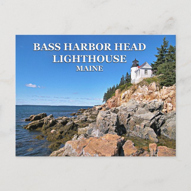 Bass Harbor Head Lighthouse, Maine Postcard Postkarte (Vorderseite)