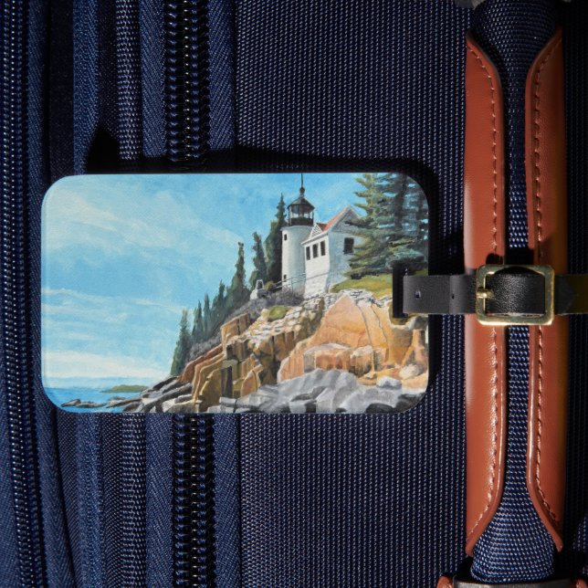 Bass Harbor Leuchtturm Gepäckanhänger (Vorderseite Insitu 4)