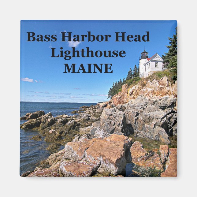 Bass Harbour Head Lighthouse, Maine Square Magnet (Vorne)