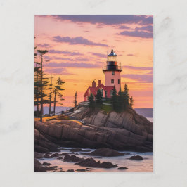 Bass Harbour Head Lighthouse Sunrise Postkarte