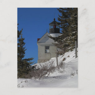 Bass Harbour Light im Winter Postkarte