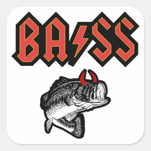 Bass (Hörner) Quadratischer Aufkleber (Vorderseite)