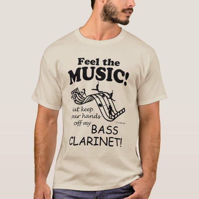 Bass Klarinette fühlen die Musik T-Shirt (Vorderseite)