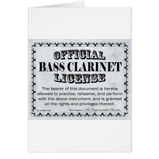 Bass Klarinettenlizenz (Vorne)
