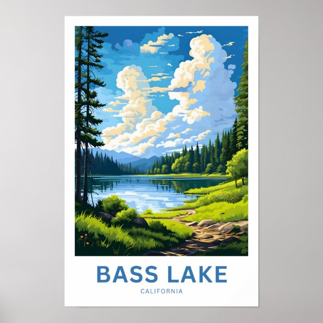 Bass Lake California Travel Print Poster (Vorne)