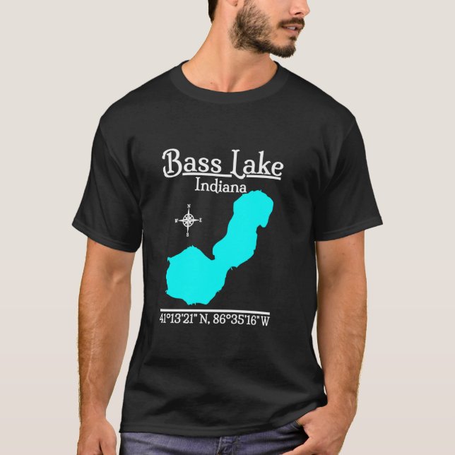 Bass Lake Indiana Long Sleeve T Shirt (Vorderseite)