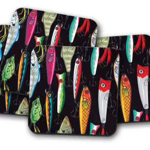 Bass Lure Mania Ensemble de Dessous de verre de