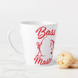 Bass Master Stick Man Illustration, personalisierb Milchtasse