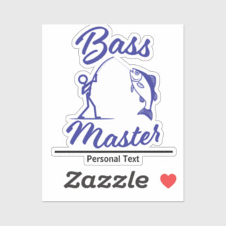 Bass Master Stick Man illustration, personalize Aufkleber
