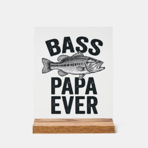 Bass Papa Ever Vintage Fishing Dad Shirt Design_1 Acrylschild