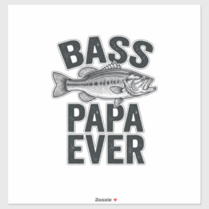 Bass Papa Ever Vintage Fishing Dad Shirt Design_1 Aufkleber