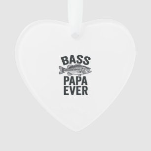 Bass Papa Ever Vintage Fishing Dad Shirt Design_1 Ornament