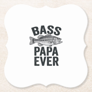 Bass Papa Ever Vintage Fishing Dad Shirt Design_1 Untersetzer