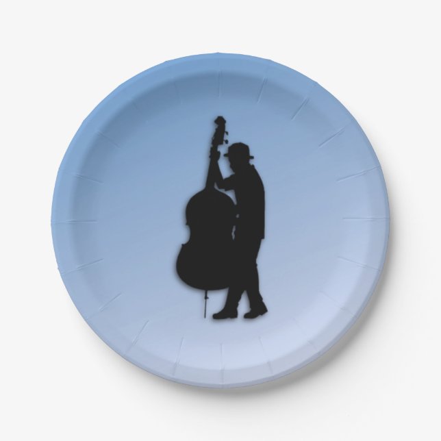Bass Player Blue Pappteller (Vorderseite)
