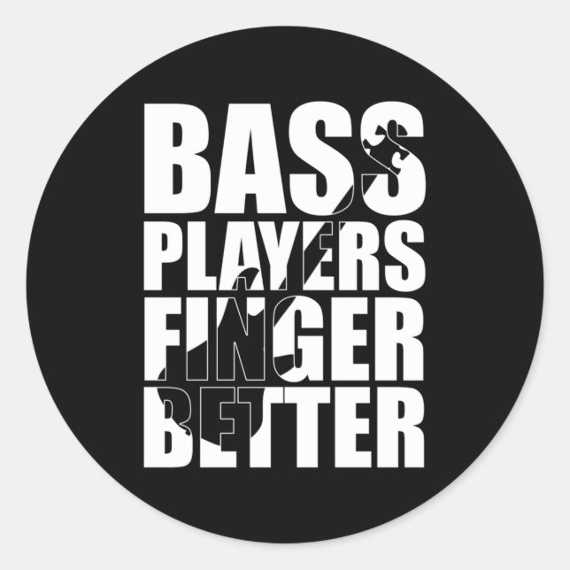 Bass Player Finger besser Runder Aufkleber (Vorderseite)