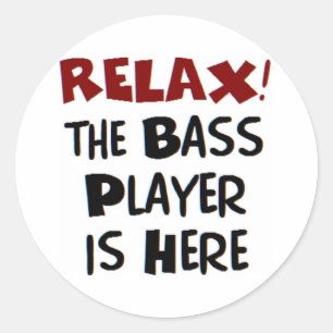 Bass-Player hier Runder Aufkleber