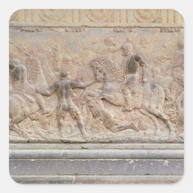 Bass-Relief-Panel Quadratischer Aufkleber (Vorderseite)