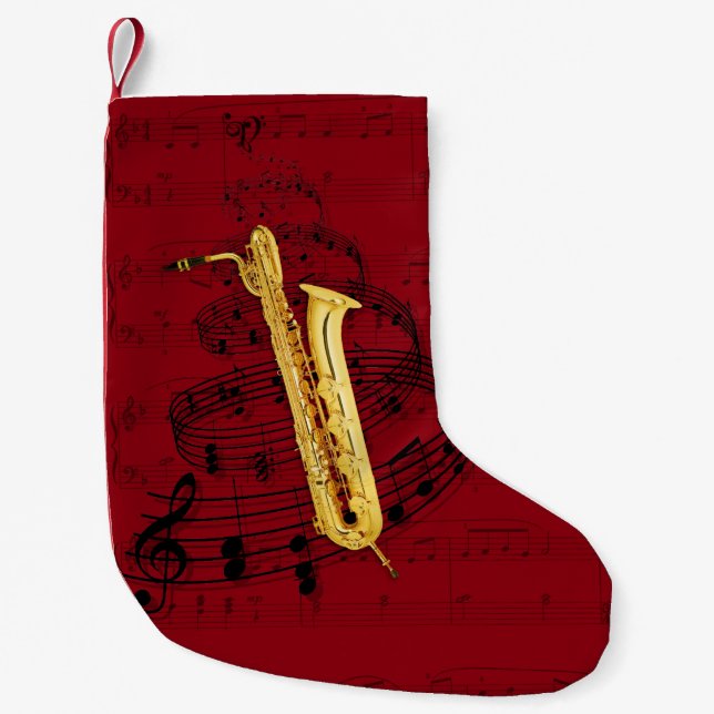 Bass-Saxophone-Musik-Strumpf Kleiner Weihnachtsstrumpf (Vorderseite)