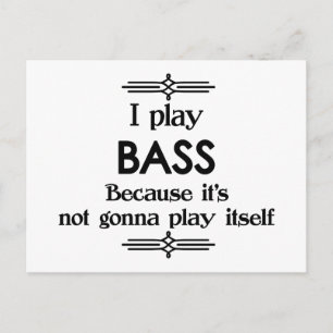Bass - Spielt sich selbst lustige Deco-Musik Postkarte