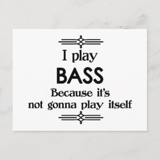 Bass - Spielt sich selbst lustige Deco-Musik Postkarte