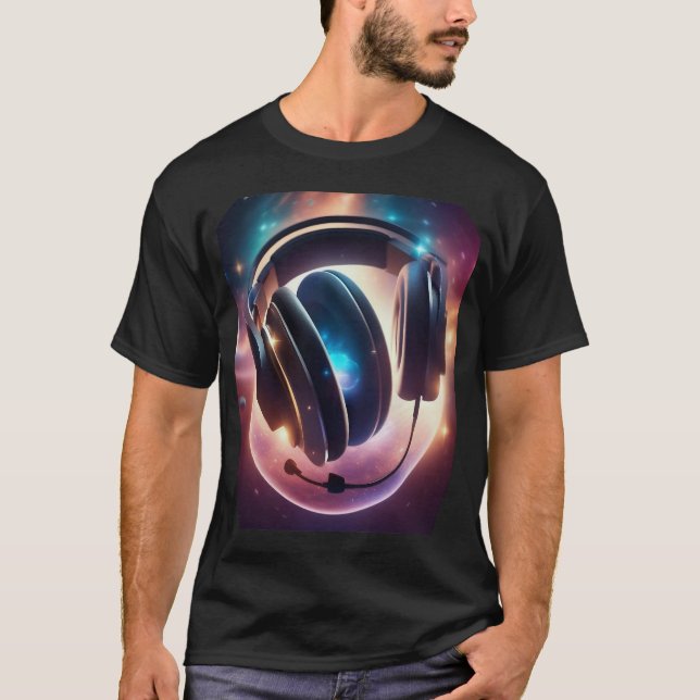 Bass Techno Trance Rave Kopfhörer Grafik - T-Shirt (Vorderseite)