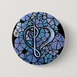 Bass Treble Clef Note Music Heart Liebe Button