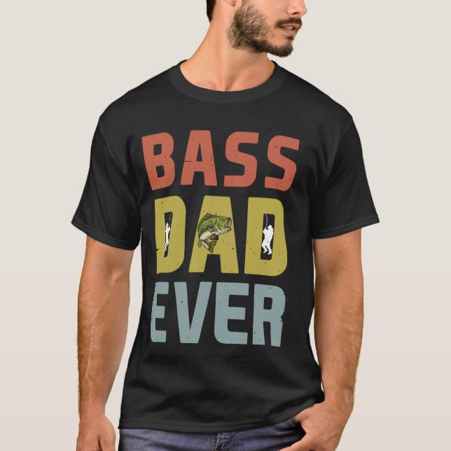 Bass Vater Fischen Kleiner Mund-Bass Vater Birthda T-Shirt (Vorderseite)
