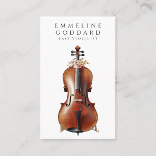 Bass Violin Music Teacher Musiker Visitenkarte