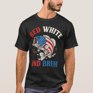 Bassangeln Fisch Angler Väter Amerikanische Flagge T-Shirt