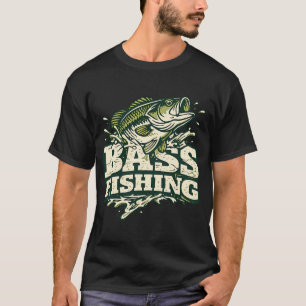 Bassangeln Largemouth-Bass-Angler Grafikdesign T-Shirt