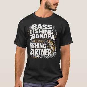 Bassangeln Opa Lieblingsfishingpartner  T-Shirt