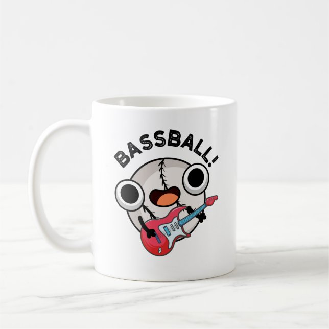 Bassball Funny Baseball Bass Gitarrist Pun Kaffeetasse (Links)