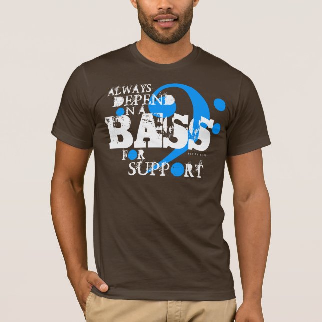 Basse de T-shirt de choeur pour le bleu de soutien (Devant)