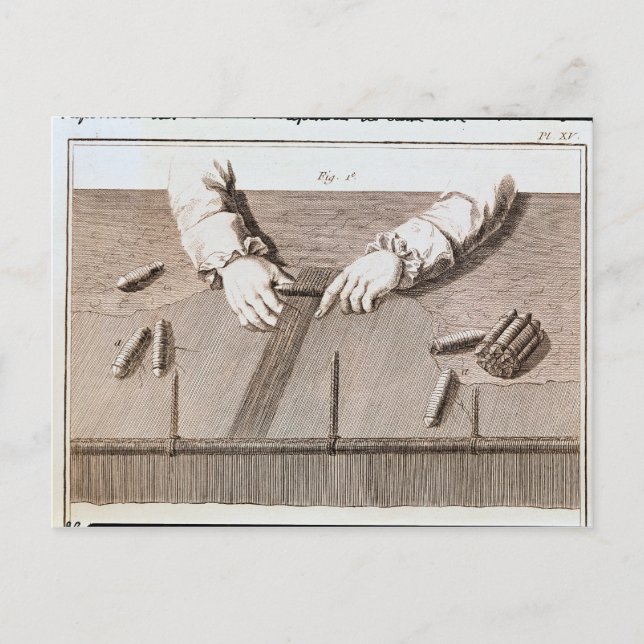 Basse-Lisse Technik am Gobelins-Wandteppich Postkarte (Vorderseite)
