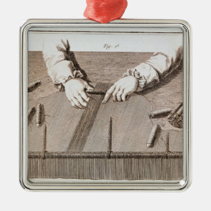 Basse-Lisse Technik an der Gobelintapisserie Ornament Aus Metall
