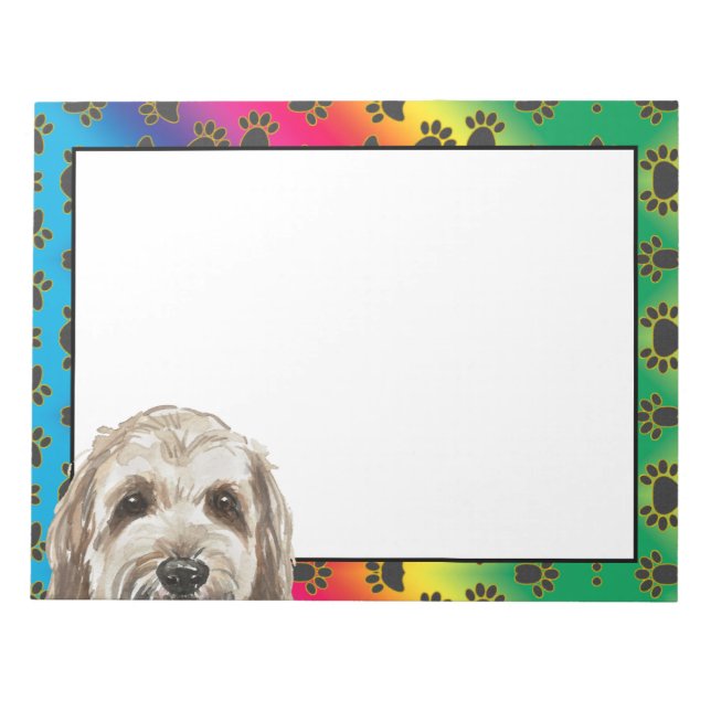 Basset Griffon Vendeen farbenfrohe Hundepete Muste Notizblock (Vorderseite)