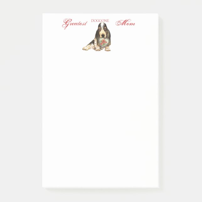 Basset Heart Mama Post-it Klebezettel (Vorderseite)