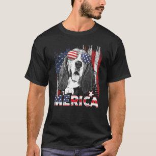 Basset Hound 4. Juli American US Flag Merica D T-Shirt