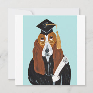 Basset Hound Absolvent Dankeskarte