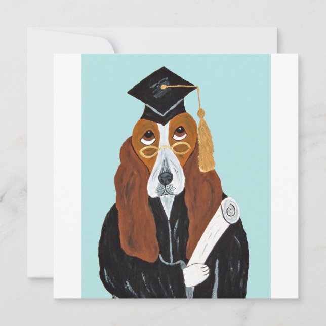 Basset Hound Absolvent Dankeskarte (Vorderseite)