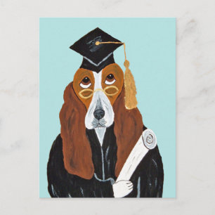 Basset Hound Absolvent Postkarte